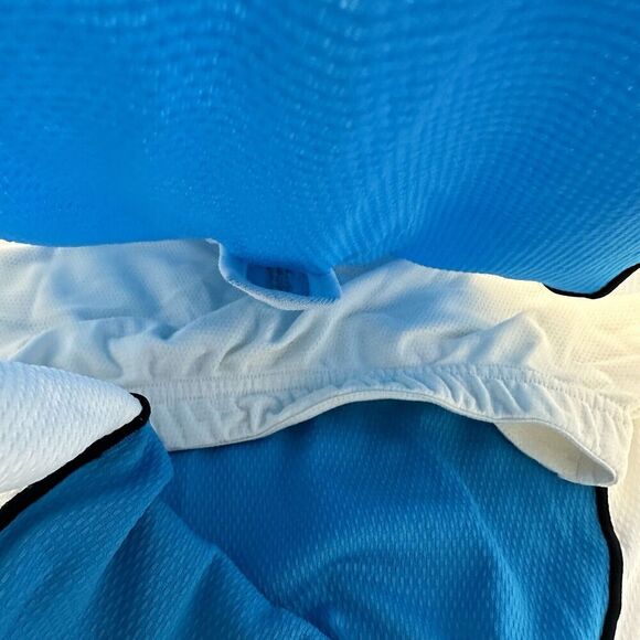 ZOOT Blue White 1/2 Zip Sleeveless Jersey Tank Built In Shelf Bra Cycling Sz S - Picture 6 of 10